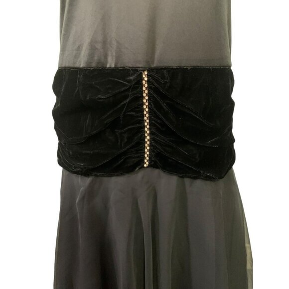 VTG 70s Pat Richards by Michael Maiello Dress Gown Fairycore Velvet layered slip - Picture 5 of 11